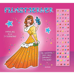 Filmstjerner (malebog m. diamantstickers) - sæt á 3 stk. Pris pr. stk. 29