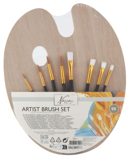 Palette med 8 pensler